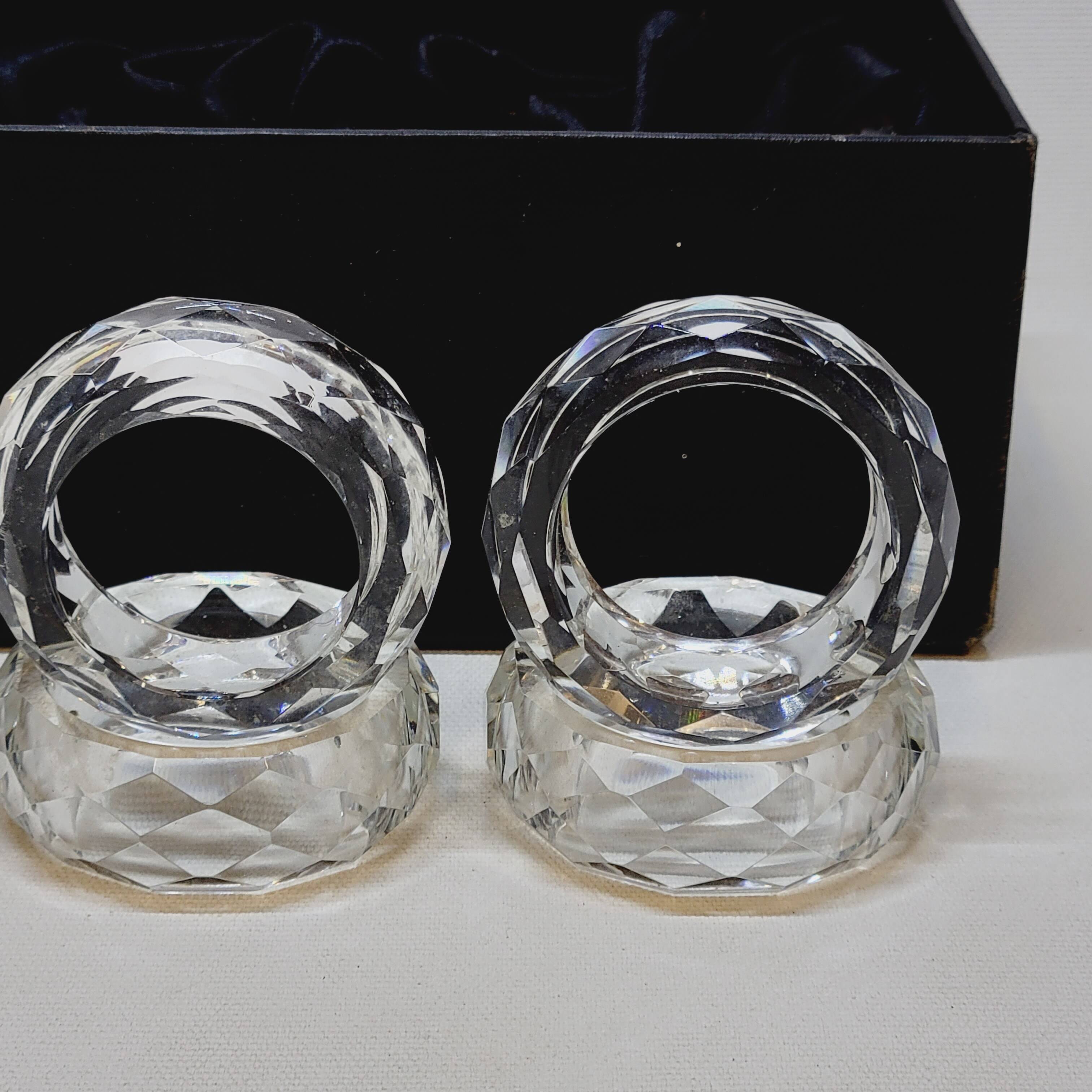 4 Ronds De Serviette En Cristal