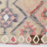 Pink & Cream Kilim Runner Rug, 94.378Cm