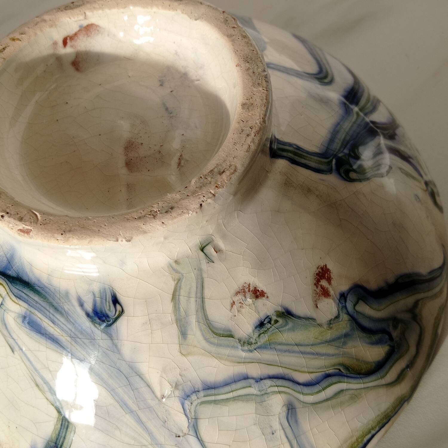 Handmade ceramic salad bowl