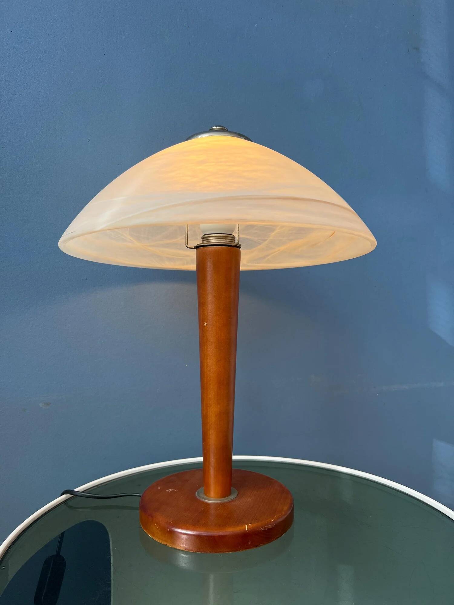 Post modern mushroom table lamp - art nouveau glass table lamp
