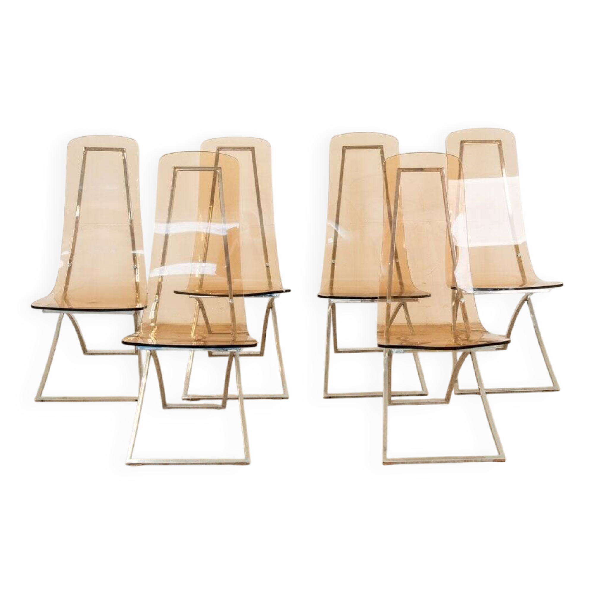 CH4 chairs assigned to Edmond Vernassa, 1970s, Set of 6