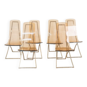 CH4 chairs assigned to Edmond Vernassa, 1970s, Set of 6