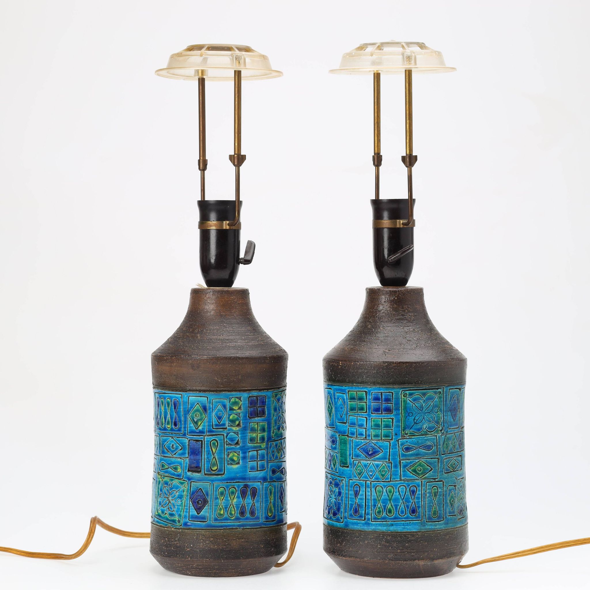 Paire de lampes de table Aldo Londi pour Bitossi Suède 1960 Signée