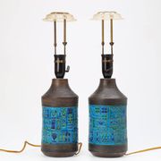 Paire de lampes de table Aldo Londi pour Bitossi Suède 1960 Signée