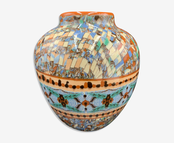Vase boule mosaïque23 gerbino, vallauris
