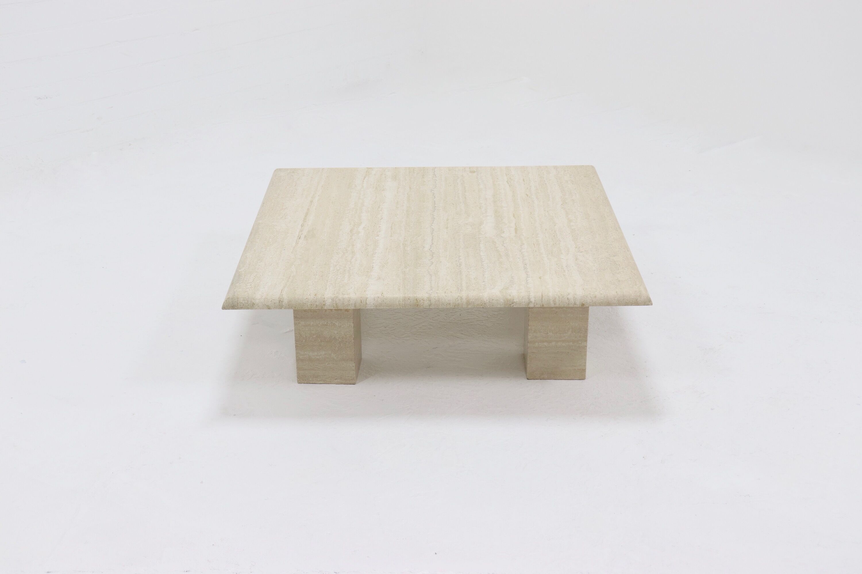 Mid century italian modern travertine coffee table 1970s