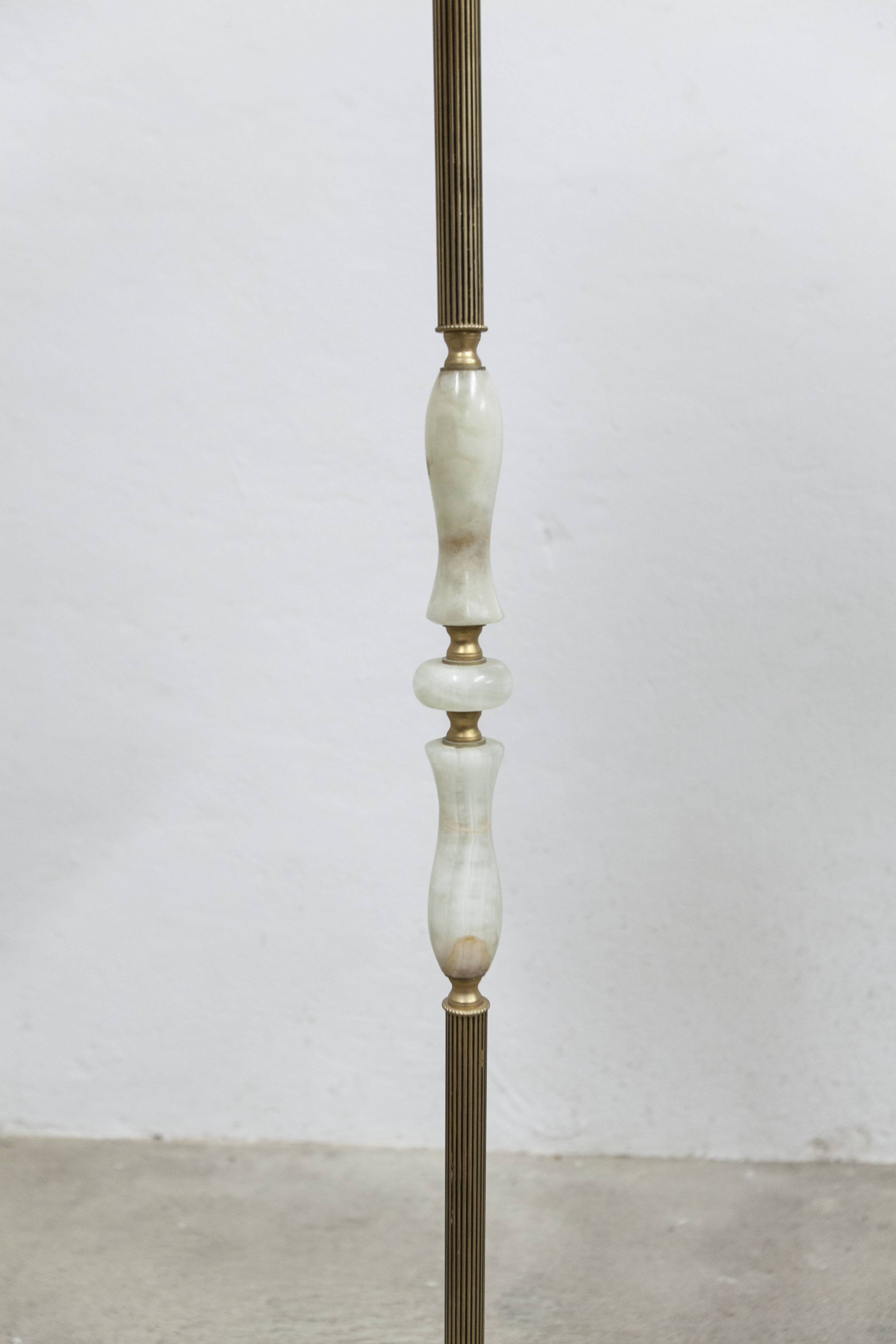 Bronze and white marble floor lamp 1960