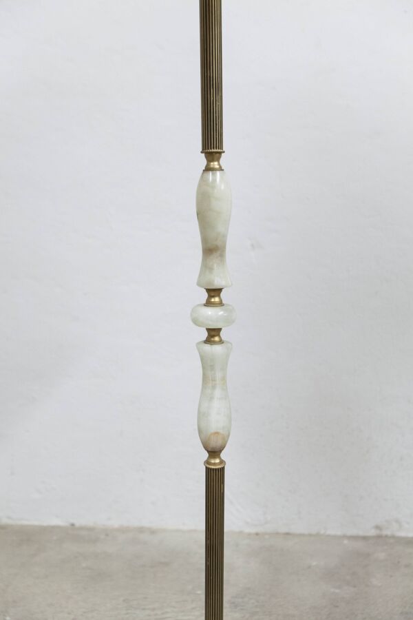 Lampadaire Bronze et marbre blanc 1960