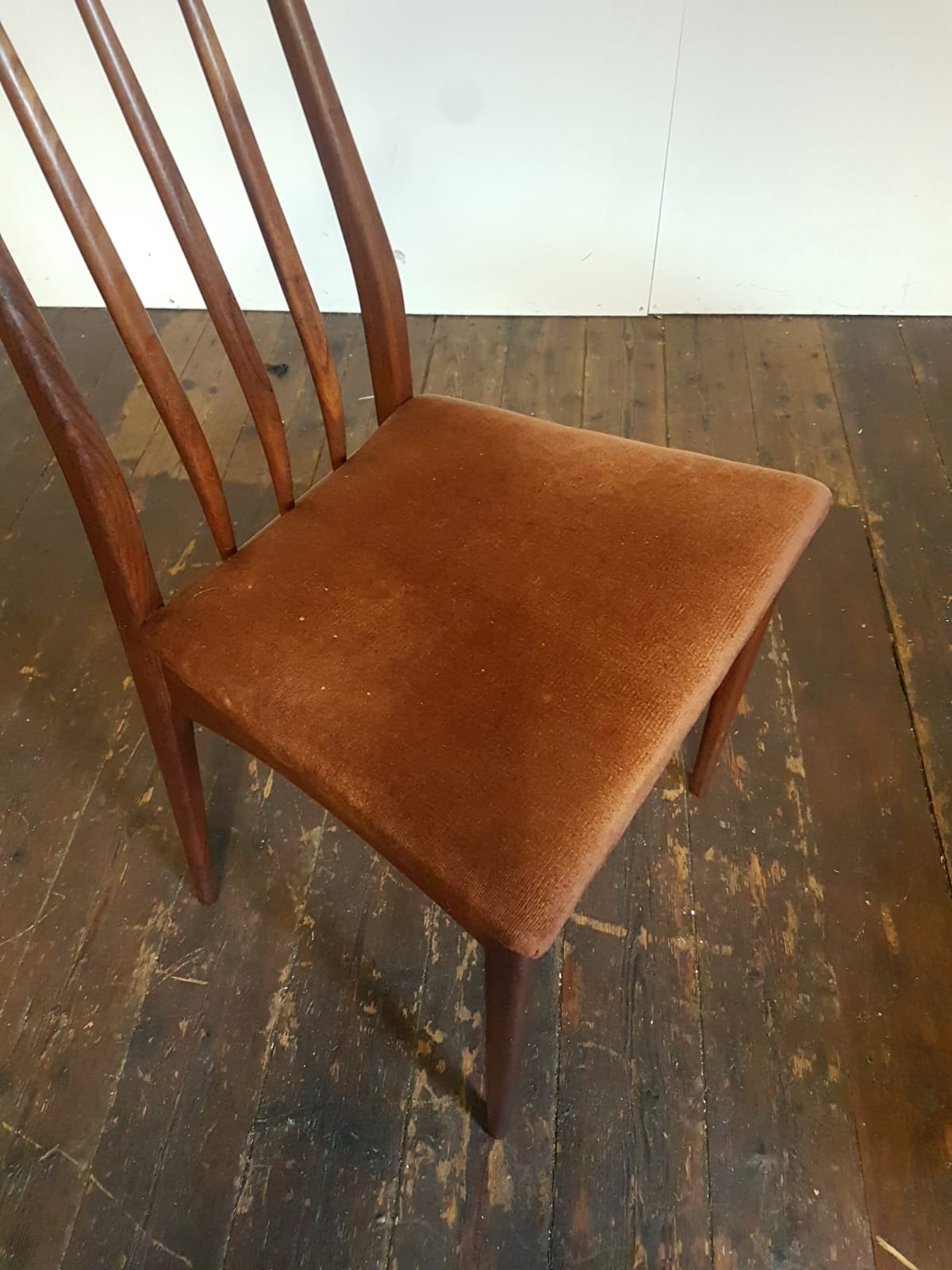 Vtg Set Of 4 Younger Mid Century Teak Dining Chairs Danish Scandi Design Retro
