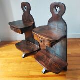 Paire de tables de chevet brutaliste 1960