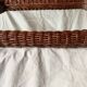 Vintage rectangular woven rattan wall mirror