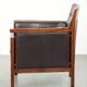 Art Deco design armchair with dark brown cowhide upholstery