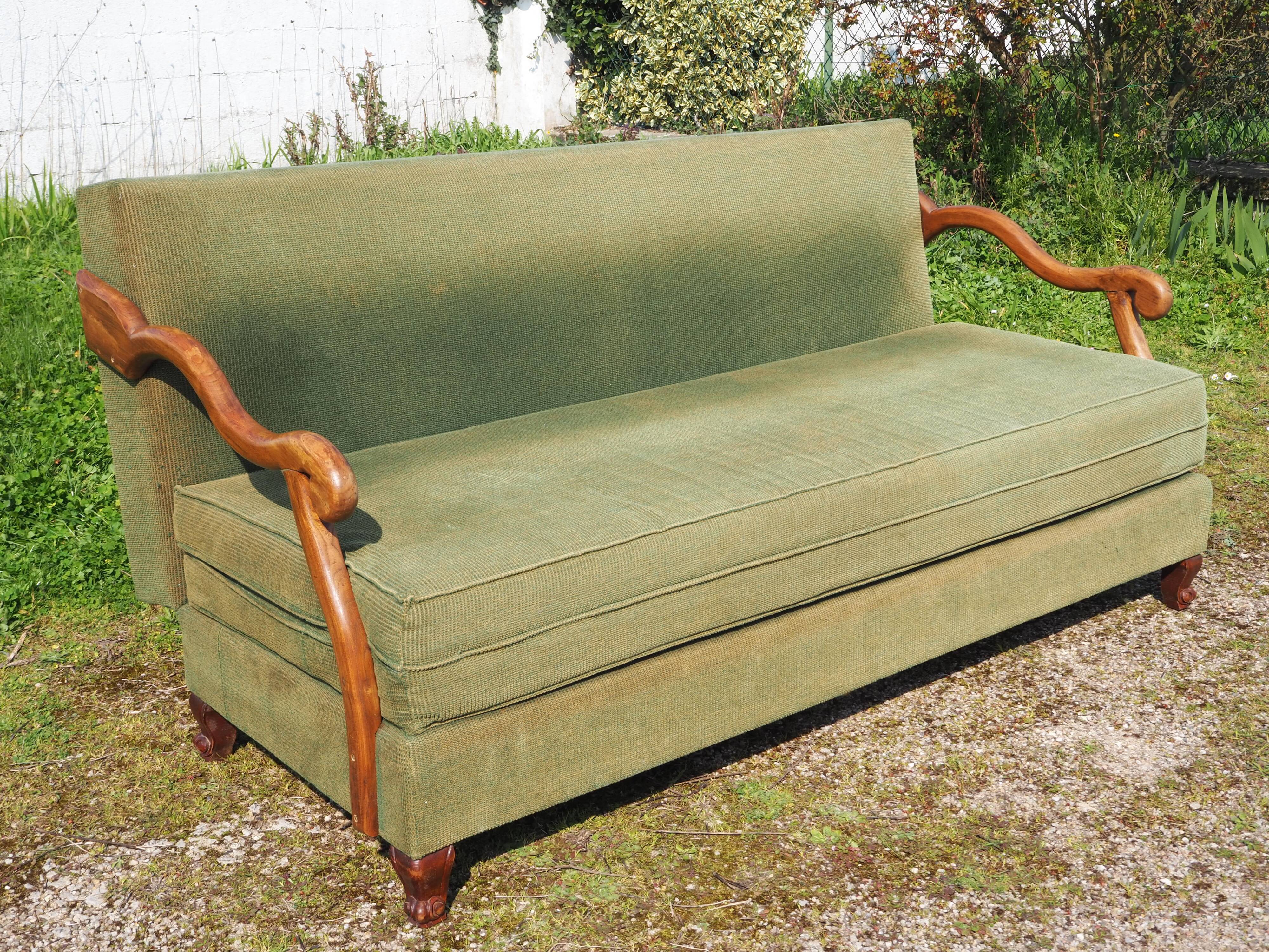 Louis XIII Style Convertible Sofa Sheep Bones
