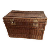 Old wicker transport trunk, early 20th century