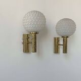 Vintage wall lamp, brass and opaline, Germany 1960