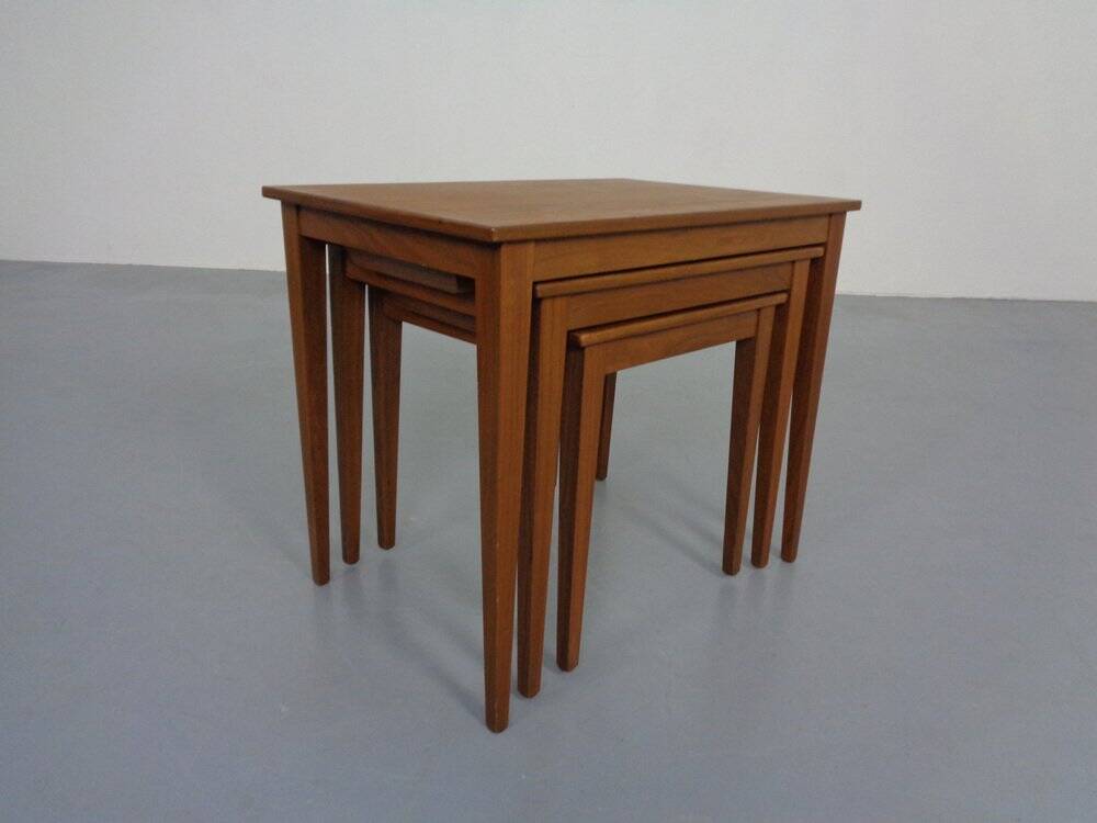 Danish Teak Nesting Tables by Kvalitet Form Funktion, 1960s, Set of 3