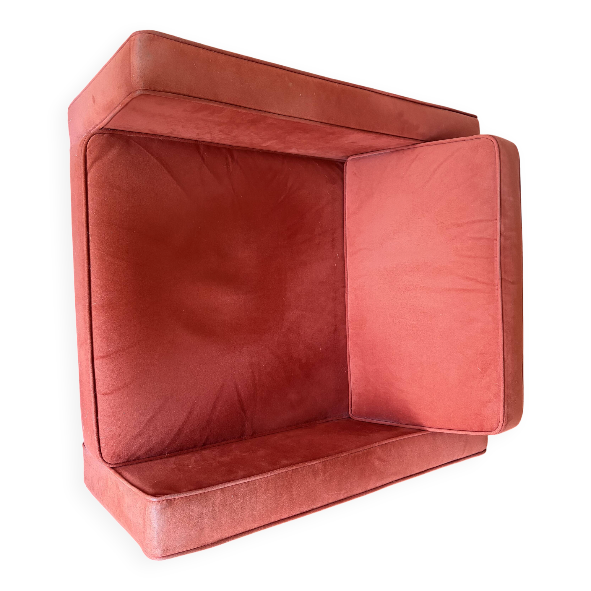 Wind armchair in caramel/brown velvet
