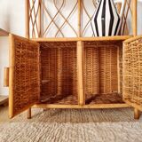 Rattan bookshelf shelf