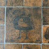 Wooden and ceramic coffee table, Jacques Blin design 1950