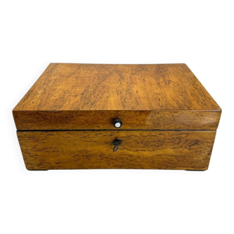 Biedermeier Box in Ice Birch and Brass, Germany, 1840s