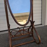 Rattan psyche mirror