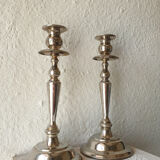 Beautiful pair of vintage metal candle holders