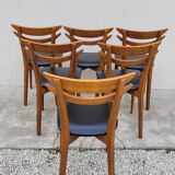 Scandinavian dining room set, 6 chairs with extendable table 1950s