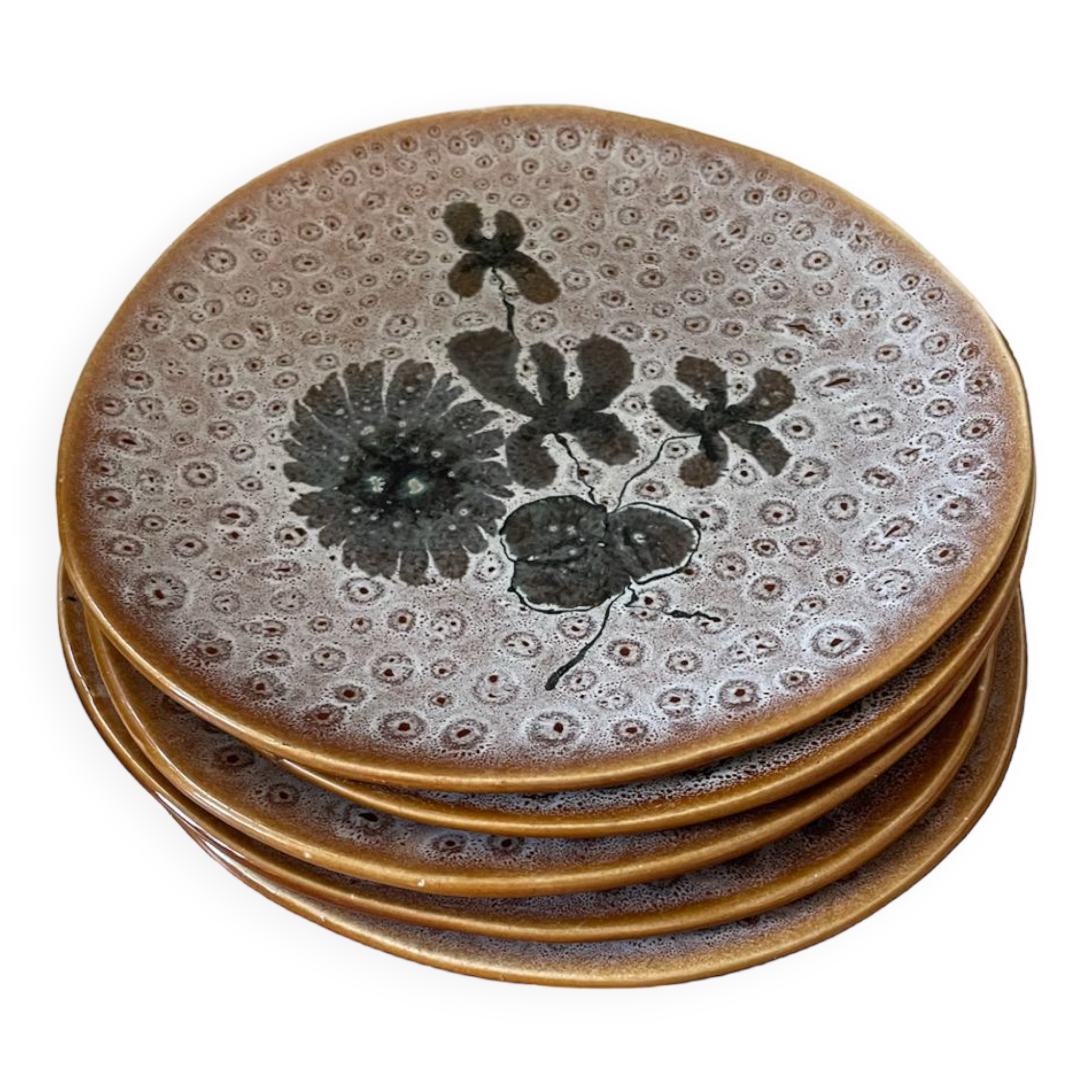 Set of 5 MBFA Pornic 70's dessert plates