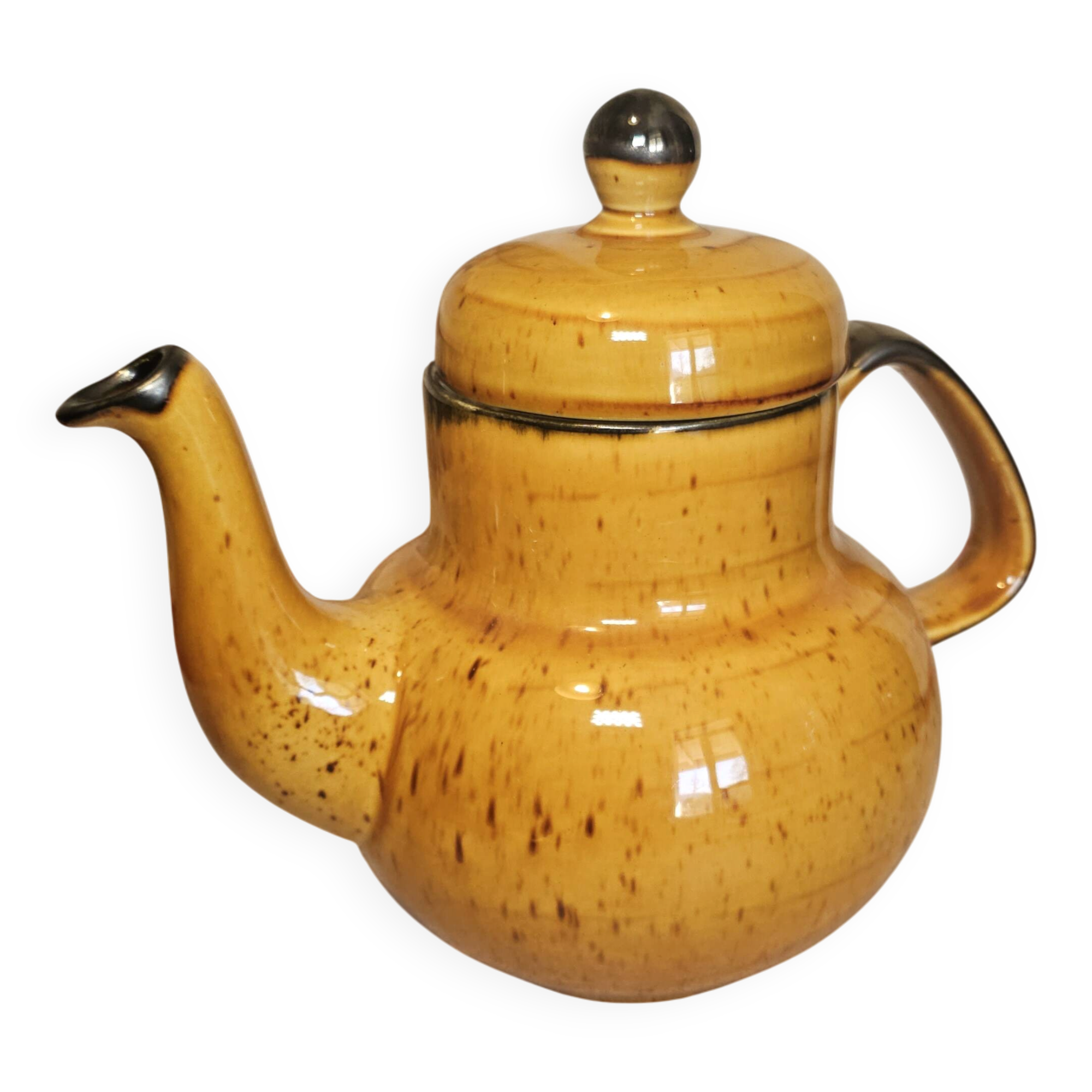 Vintage orange porcelain coffee pot by Boch, model Palma.