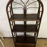 Etagère bibliothèque vintage en rotin et bambou