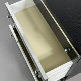 Pair of black and chrome 4-drawer chests of drawers