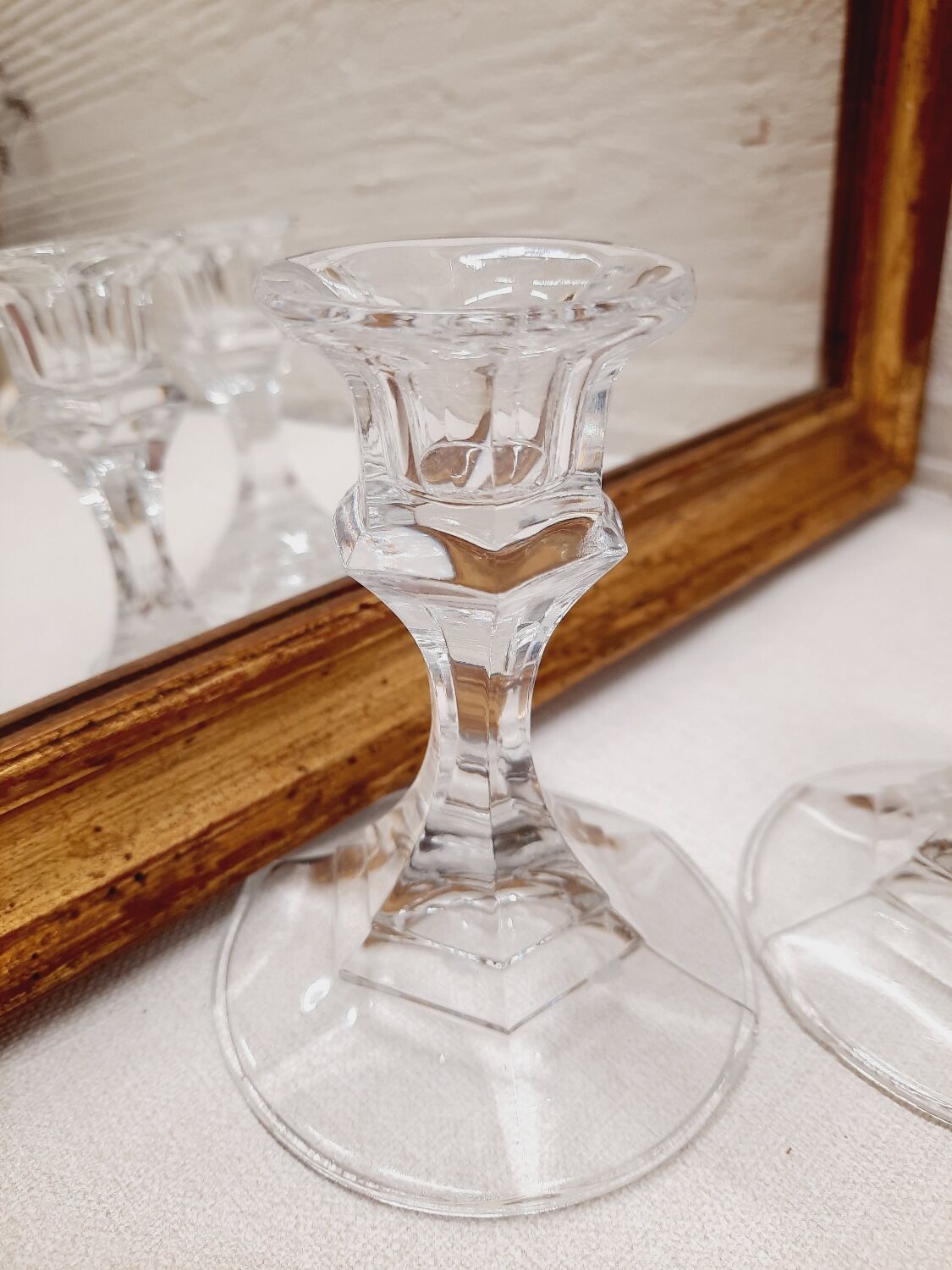 Paire bougeoirs de table