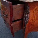 Chest of drawers marquetry marble top