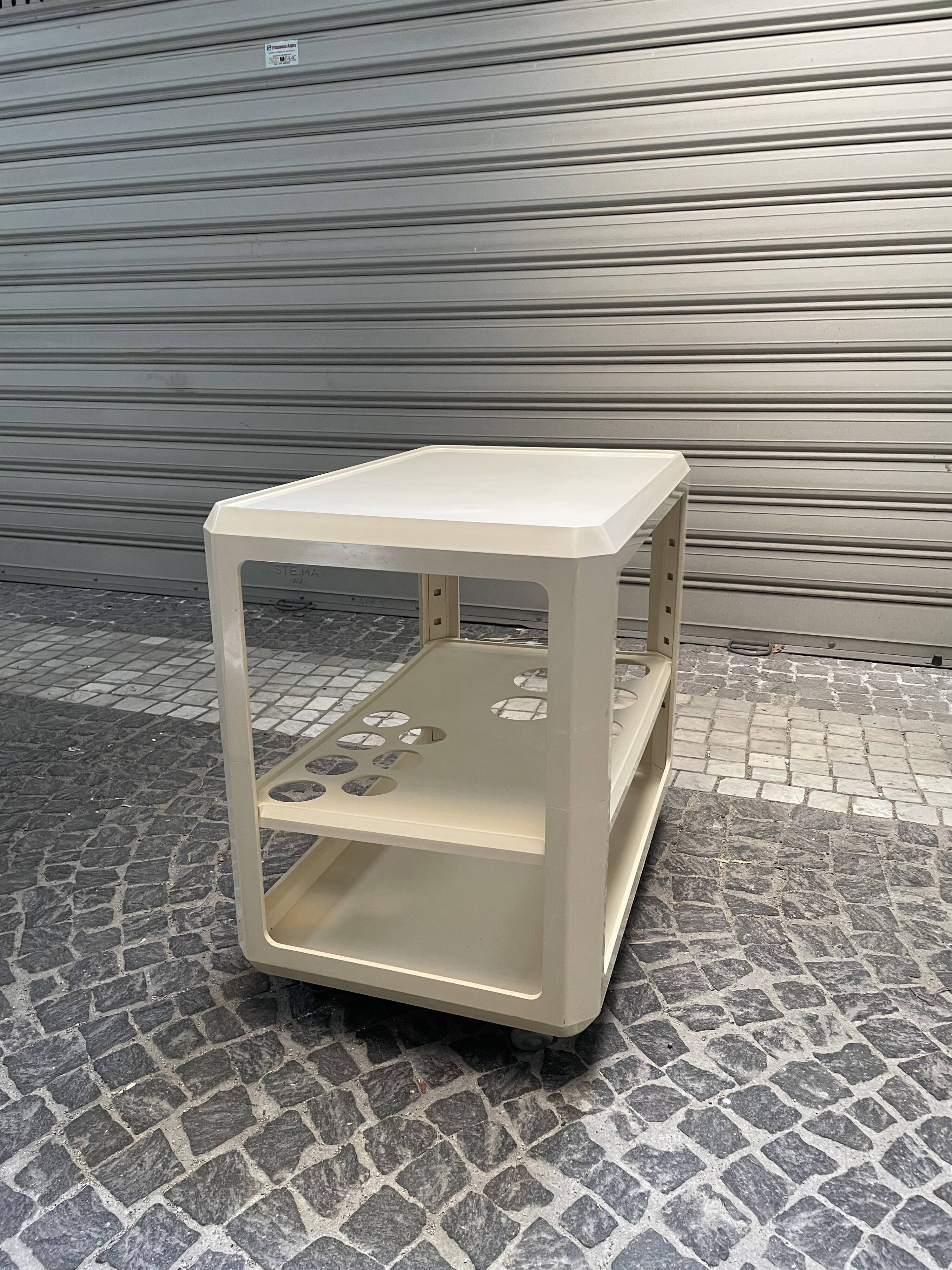 Kartell white ABS bar cart