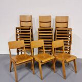 Vintage Set of 18 Stackable Dining Chairs