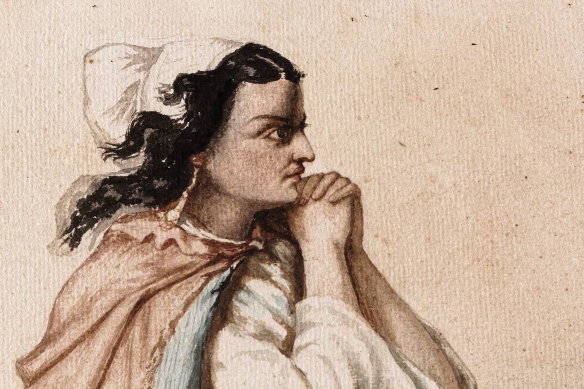 19th century watercolor, after Eugène Delacroix