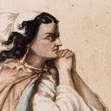 19th century watercolor, after Eugène Delacroix