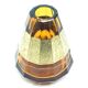 Art Deco vase, honey crystal, oroplastic, Moser, Czechoslovakia, 1930s