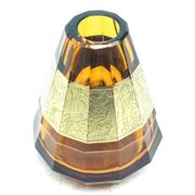 Art Deco vase, honey crystal, oroplastic, Moser, Czechoslovakia, 1930s
