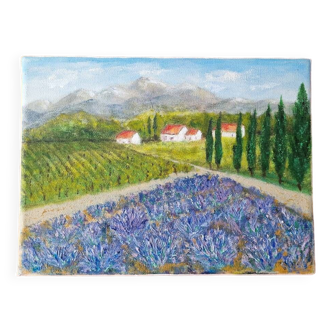 Oil painting, Provençal landscape