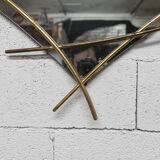 Sculptural mirror with two-tone gilded arches, France, 1970s, 95 x 133 cm