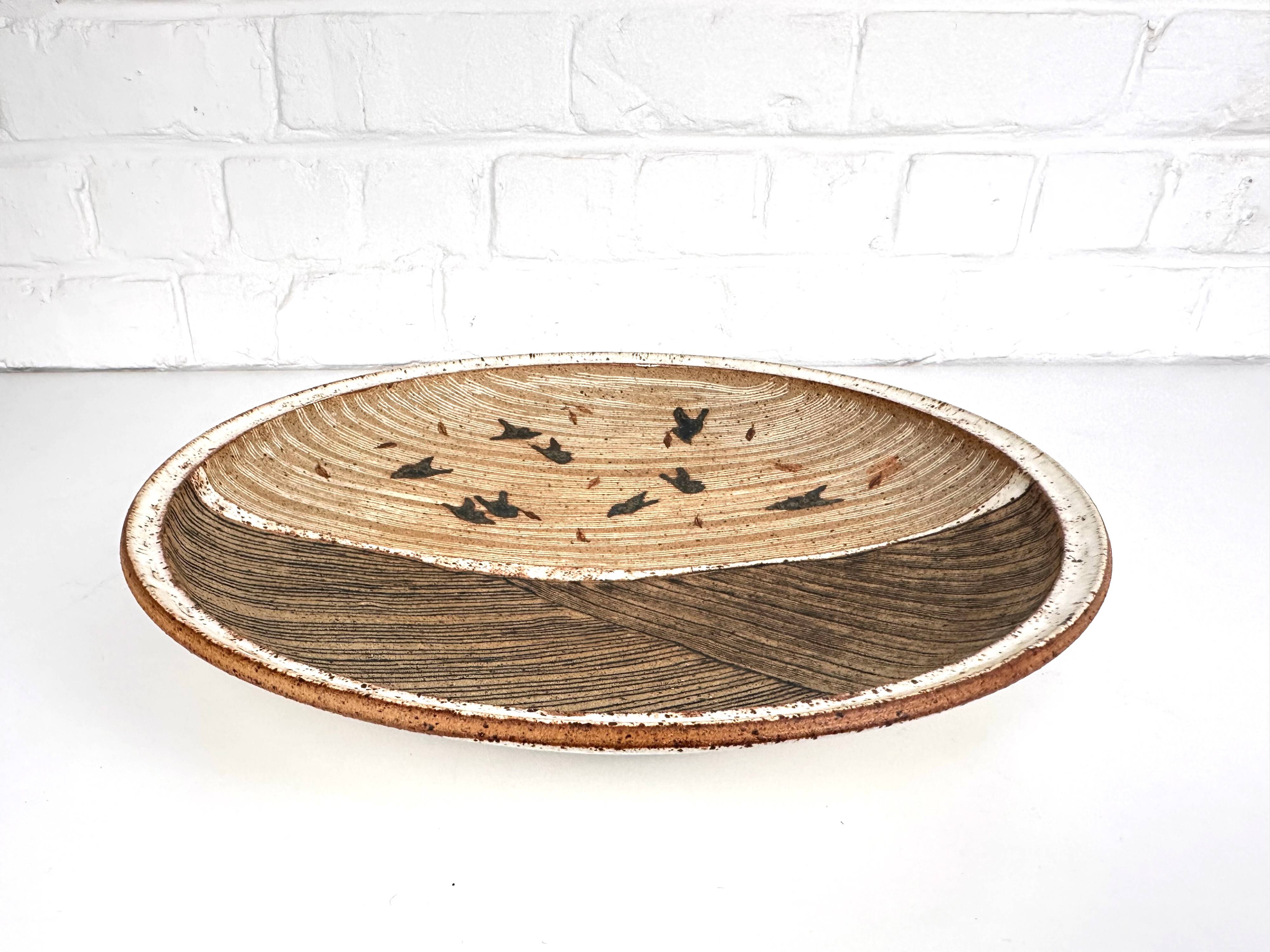 Large stoneware dish by Kähler, Denmark, 1960s.