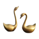Paire de grands cygnes en laiton