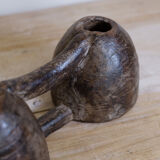 Double inkwell in old wood