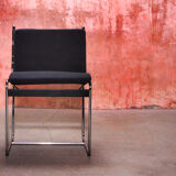 Set of four vintage chrome metal tube mid century chairs