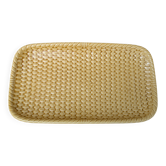 Old rectangular imitation wicker dish Gien Création Val d'Or