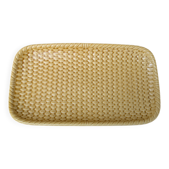 Old rectangular imitation wicker dish Gien Création Val d'Or