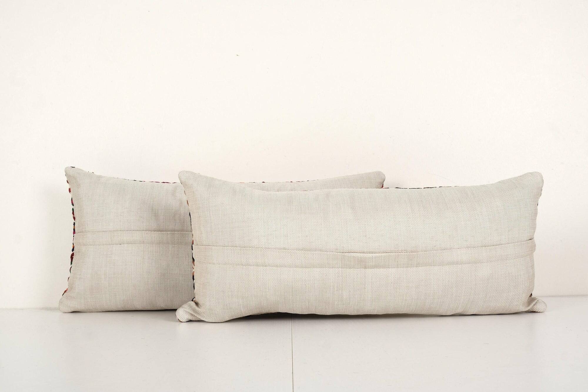 Set of 2 vintage Turkish cushion covers 25x61 cm