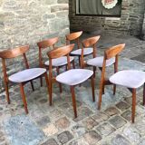 Set of six Harry Ostergaard chairs for Randers Mobelfabrick Denmark 1960