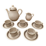 Old tea coffee service sarreguemines ceramic beige vintage